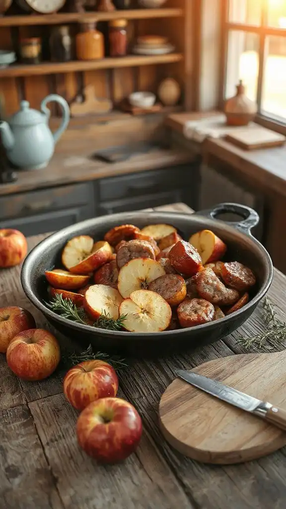 savory sausage and apples
