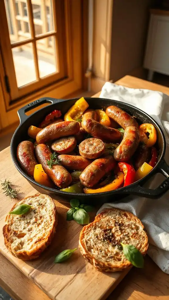 savory sausage and peppers