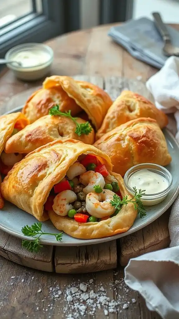 savory seafood filled pasty