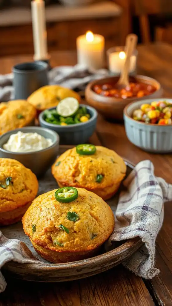 savory spicy cornbread muffins