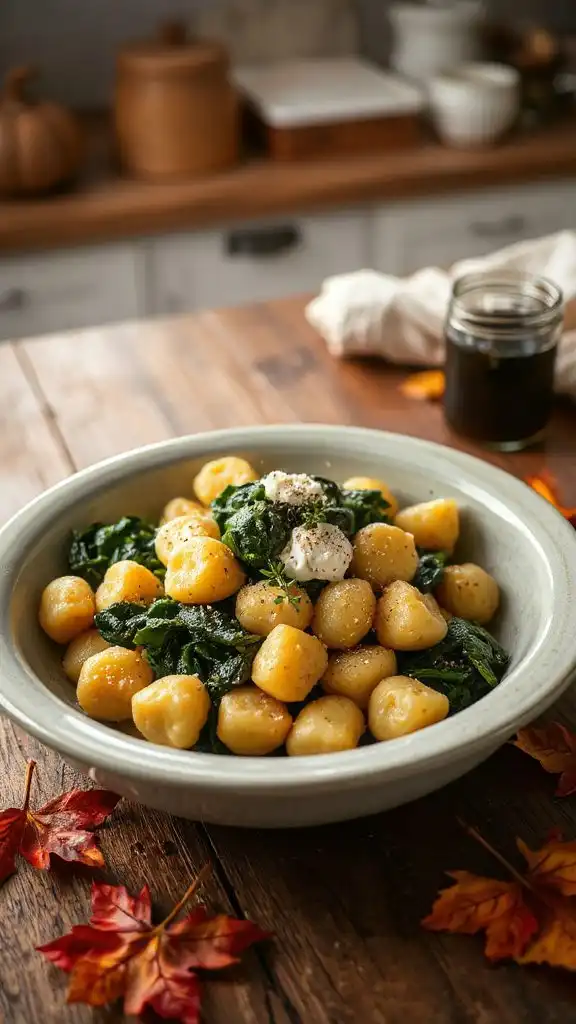 savory spinach and gnocchi