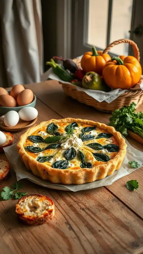savory spinach feta quiche