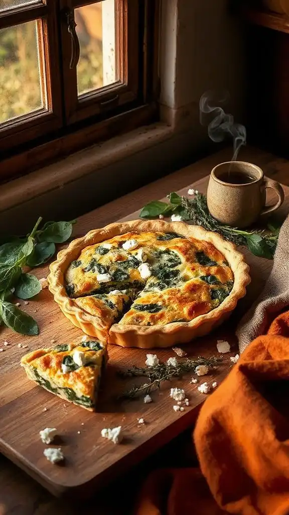 savory spinach feta quiche