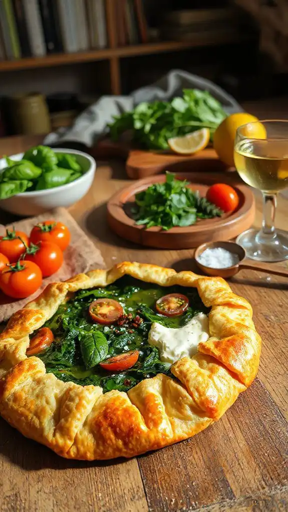 savory spinach ricotta tart