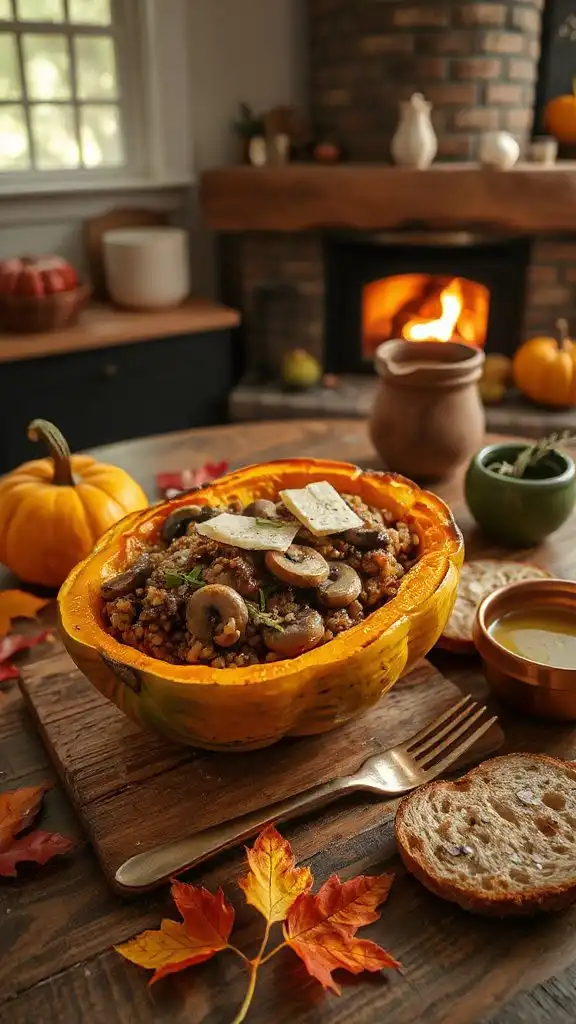 savory stuffed kabocha squash