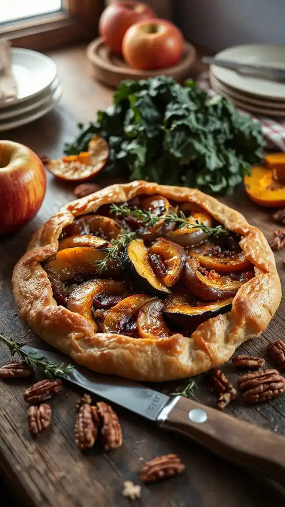 savory sweet apple onion tart