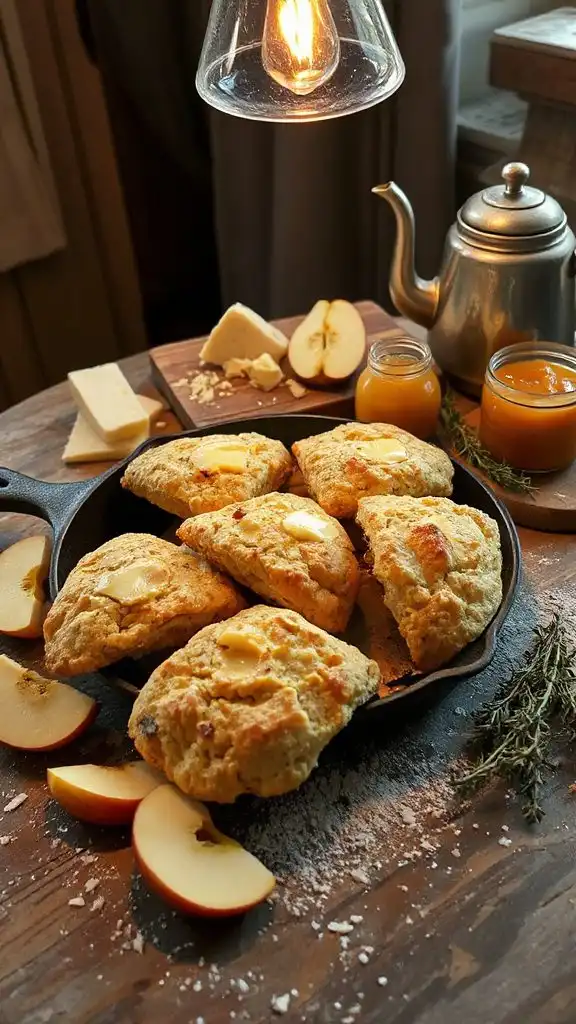 savory sweet cheddar apple scones