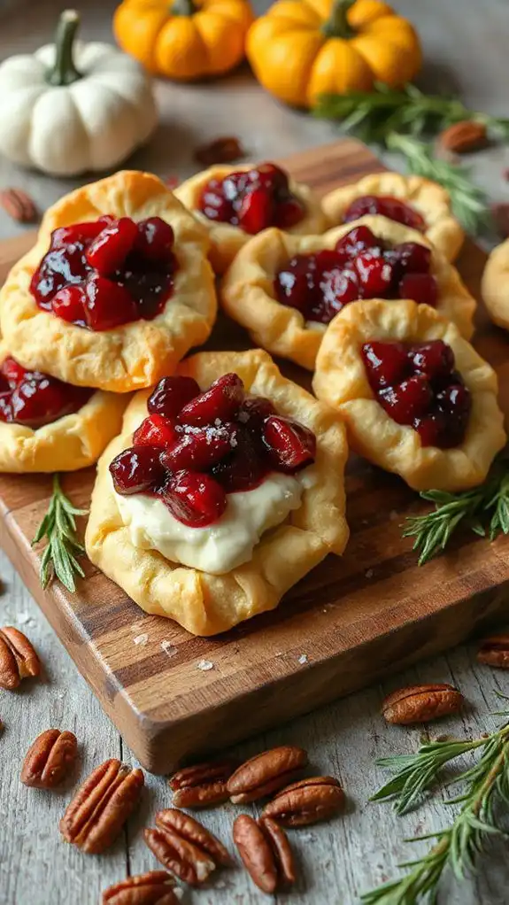 savory sweet cranberry brie bites