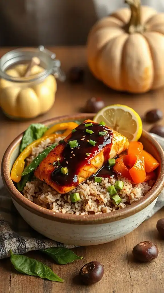 savory teriyaki salmon bowl