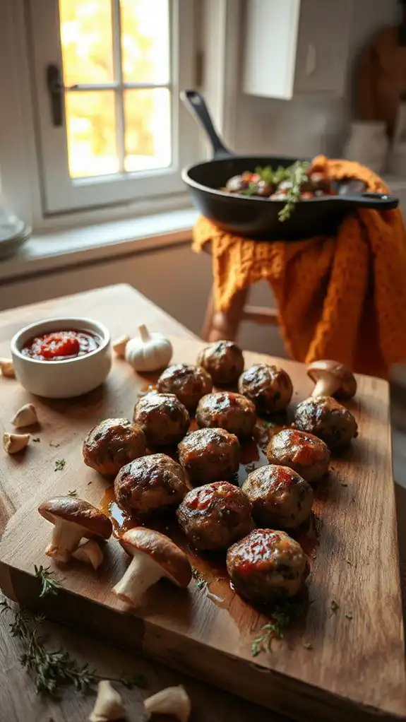 savory vegetarian mushroom meatballs