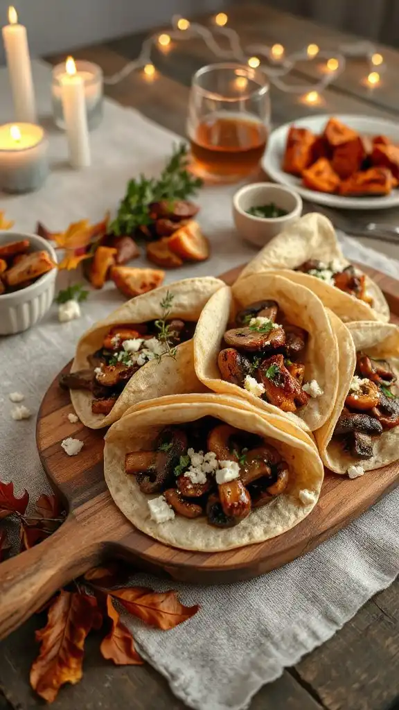 savory vegetarian mushroom tacos