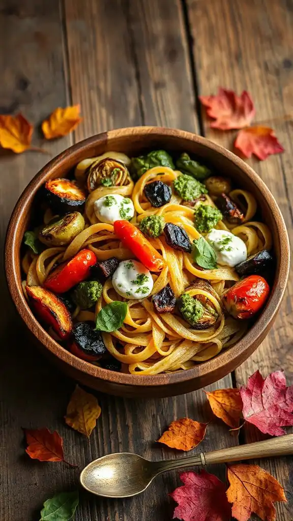 seasonal roasted vegetable pasta