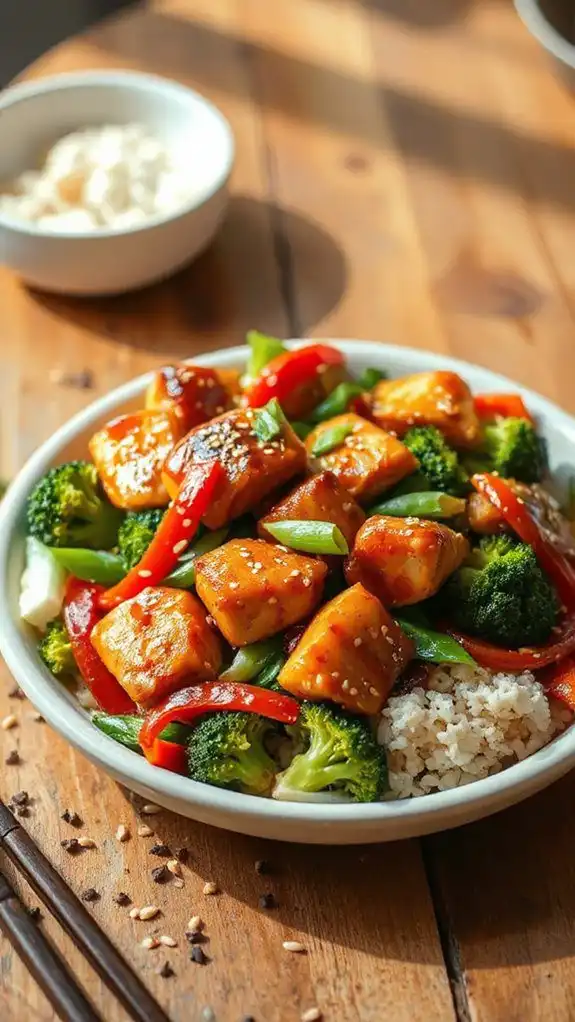 sesame ginger chicken stir fry