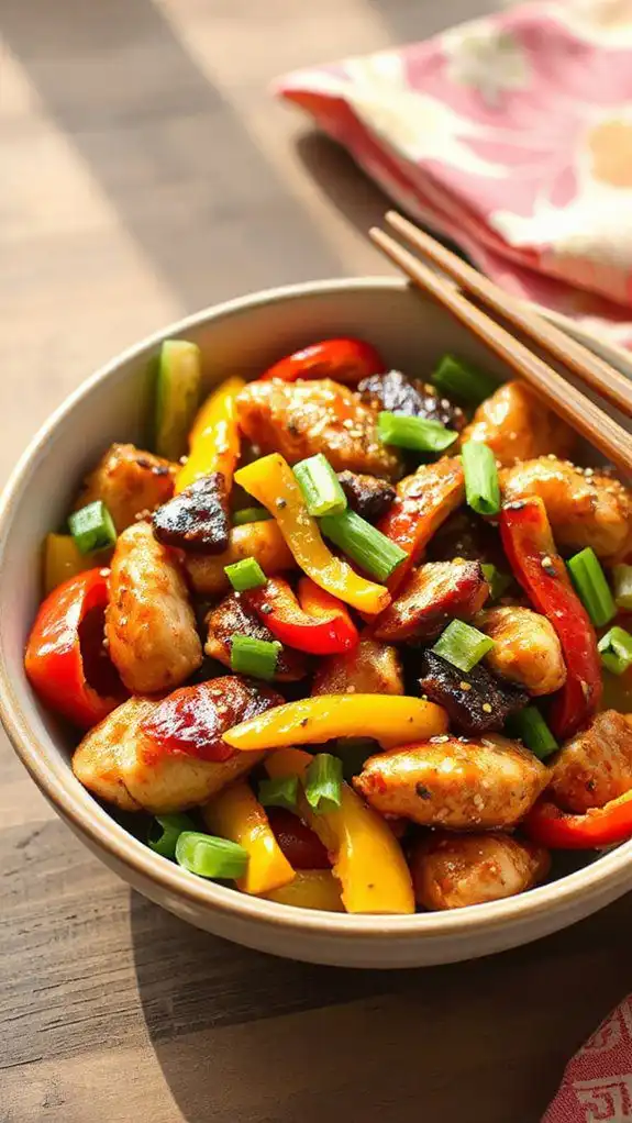sesame ginger chicken stir fry