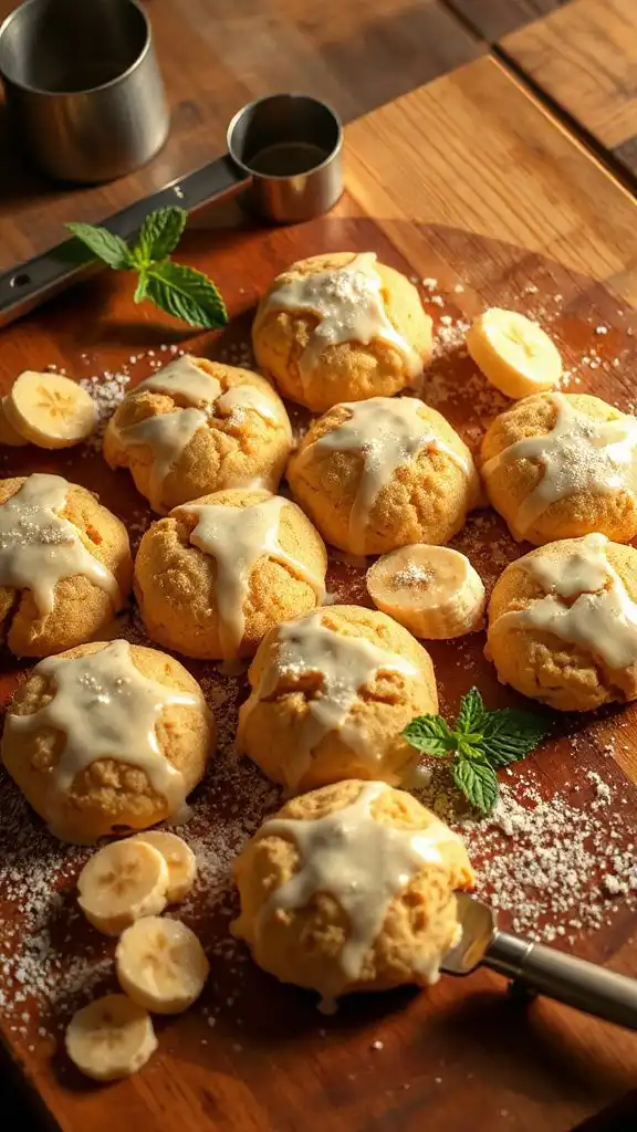 shaping delicious banana cookies