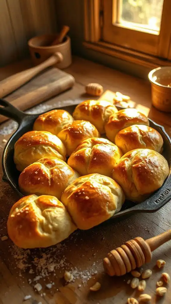 shaping salted honey rolls