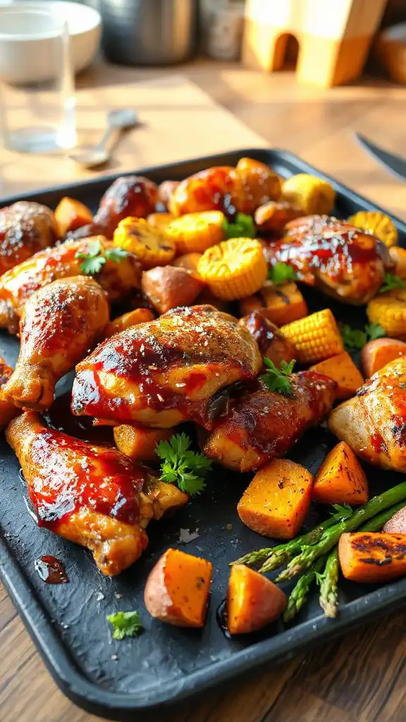 sheet pan bbq chicken dinner