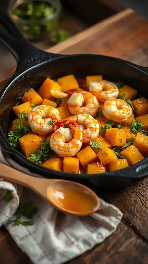 shrimp butternut squash skillet