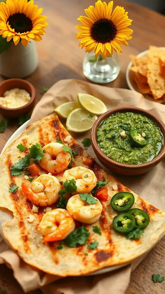 shrimp quesadillas with pesto shrimp quesadillas with pesto