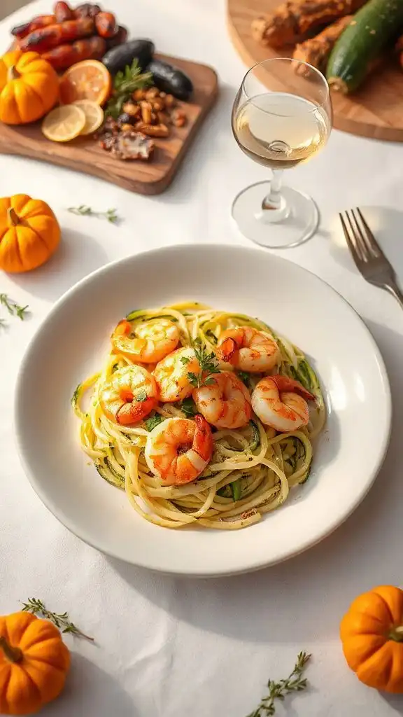 shrimp zucchini noodle dish