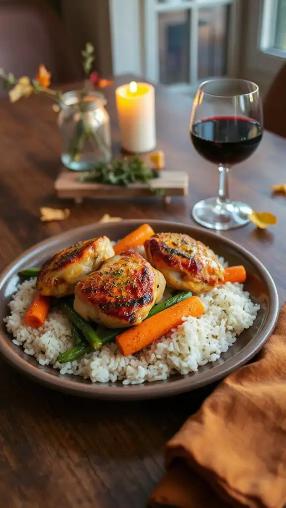 simple one pan chicken rice