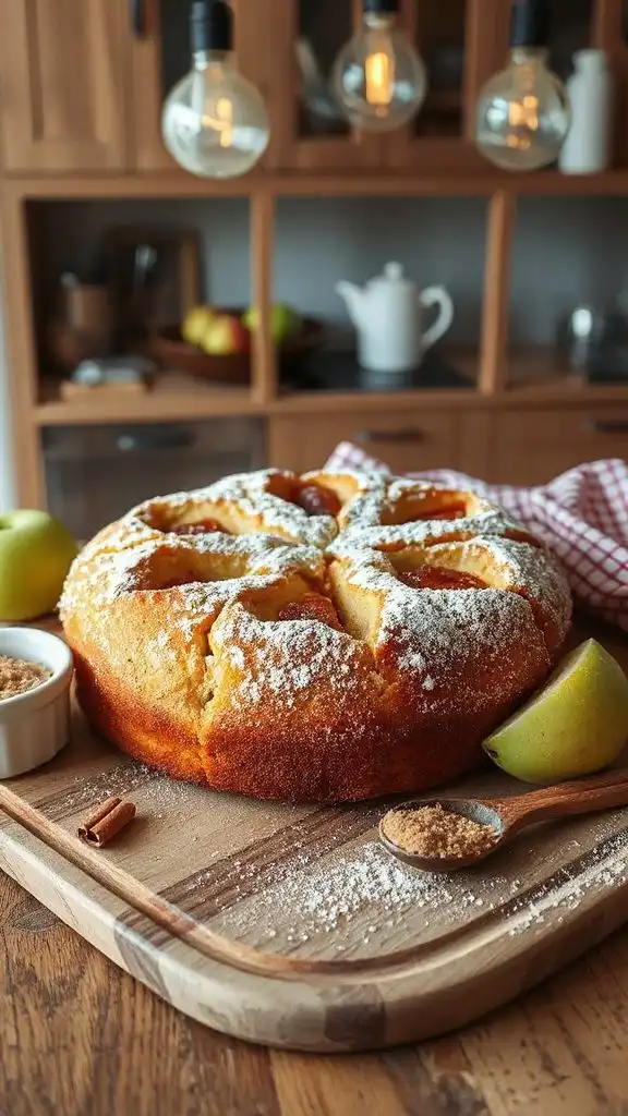 simple rustic apple cake