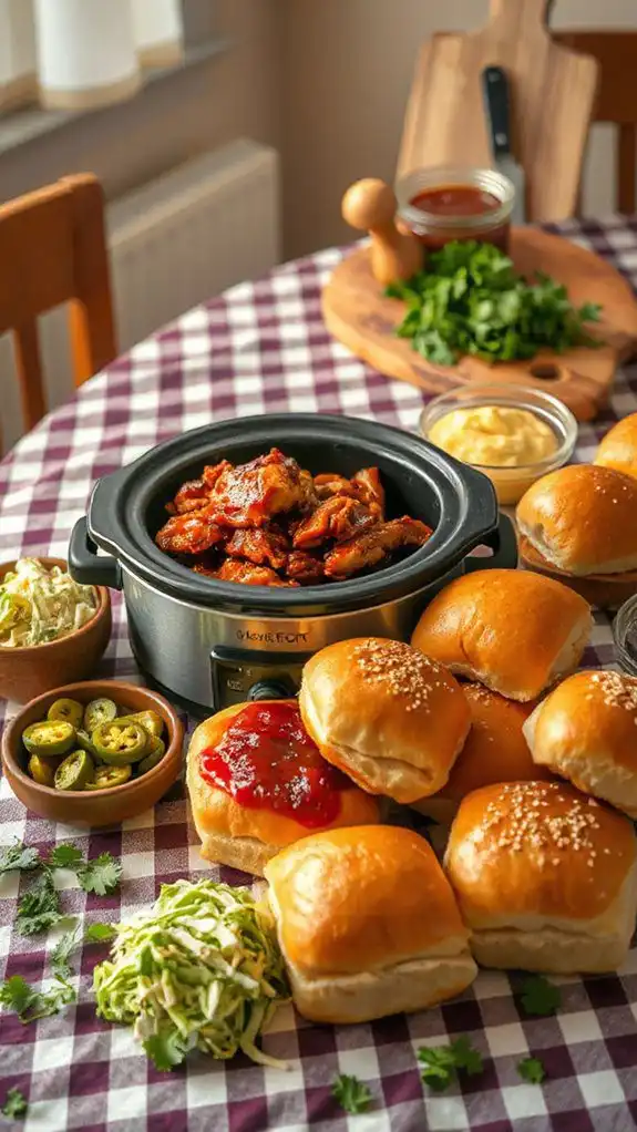 slow cooker bbq chicken sliders