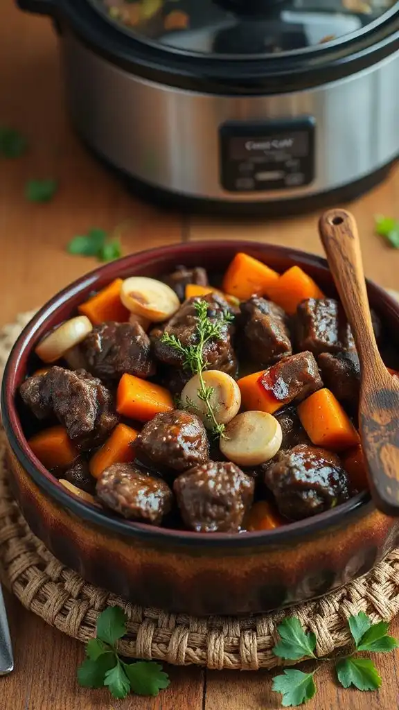 slow cooker beef bourguignon recipe
