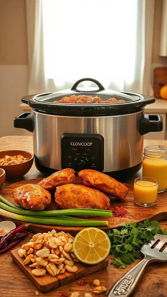 slow cooker thai peanut chicken