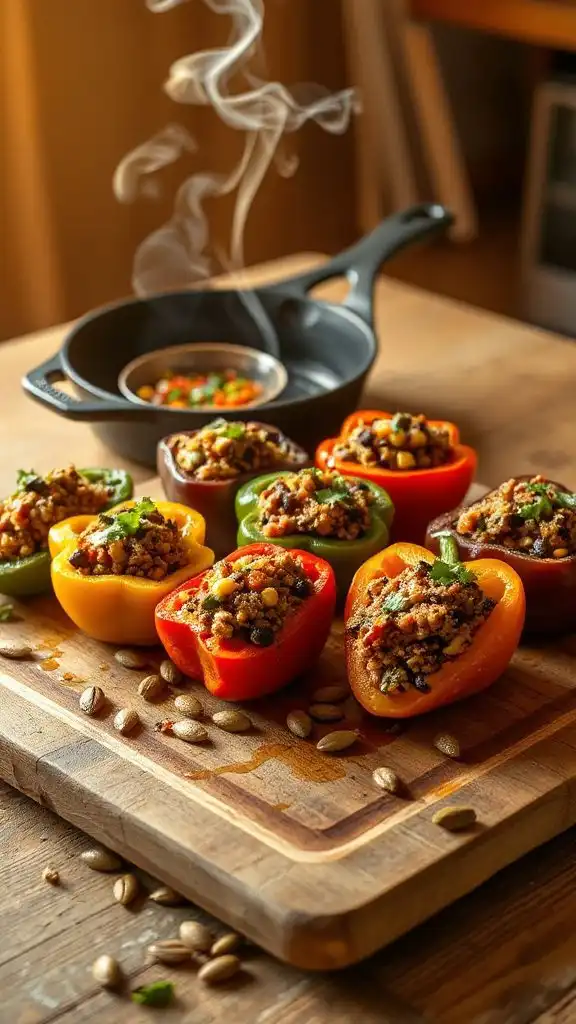 smoked stuffed hearty peppers