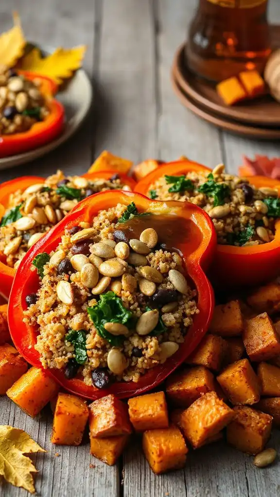 smoky maple quinoa peppers