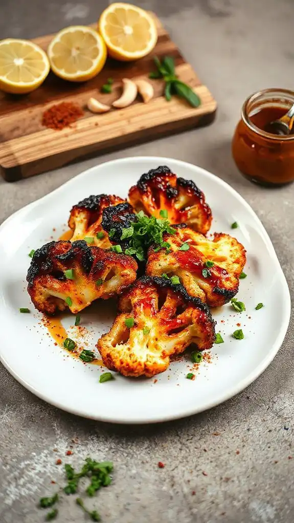 smoky miso glazed cauliflower steaks
