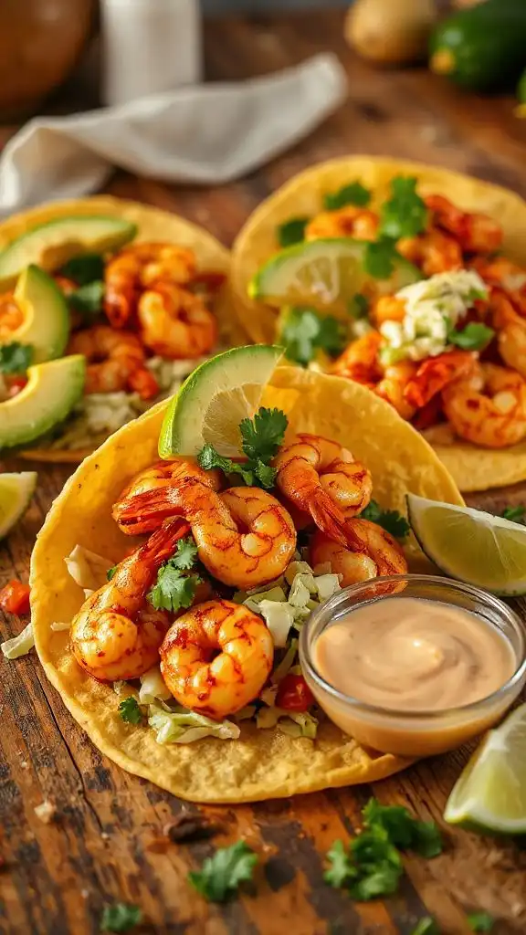 smoky paprika shrimp tacos