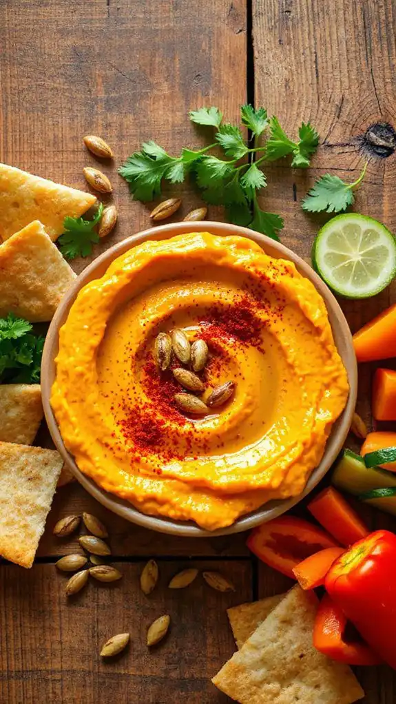 smooth vibrant hummus dip