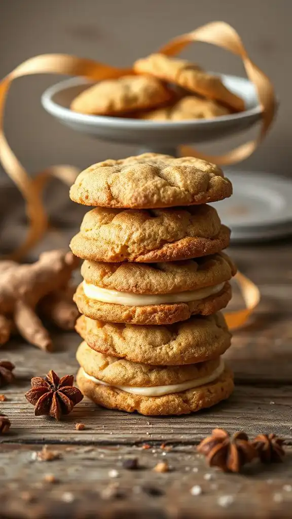 soft ginger cookie sandwiches