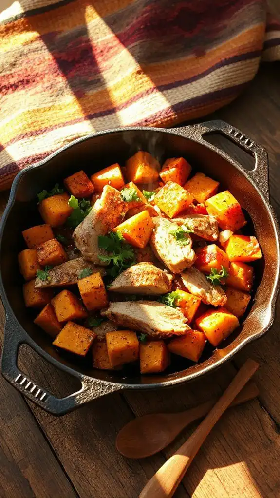 southwest turkey sweet potato skillet