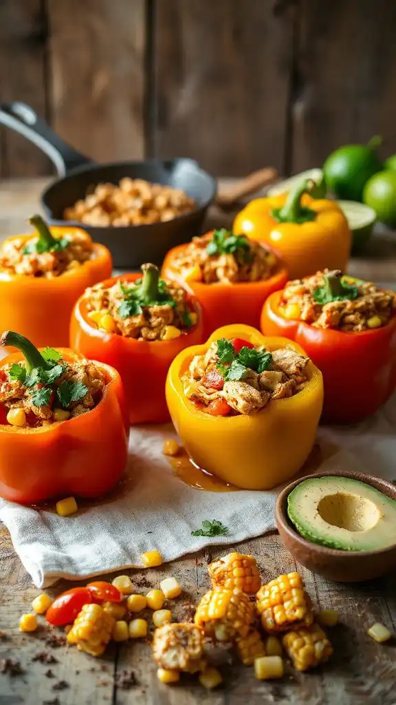 southwestern chicken stuffed peppers