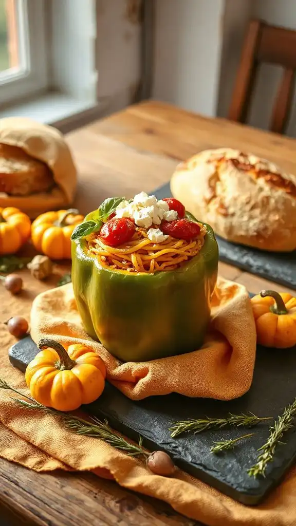 spaghetti squash stuffed peppers