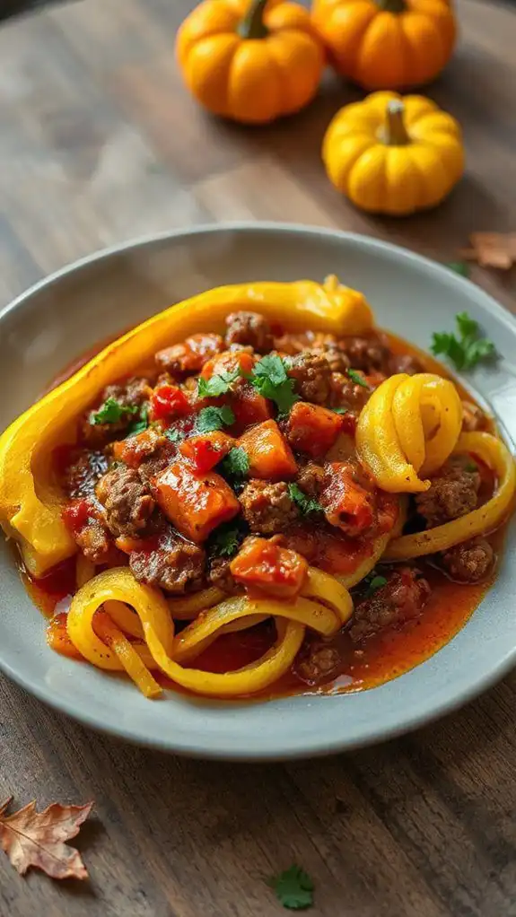 spaghetti squash with meat sauce