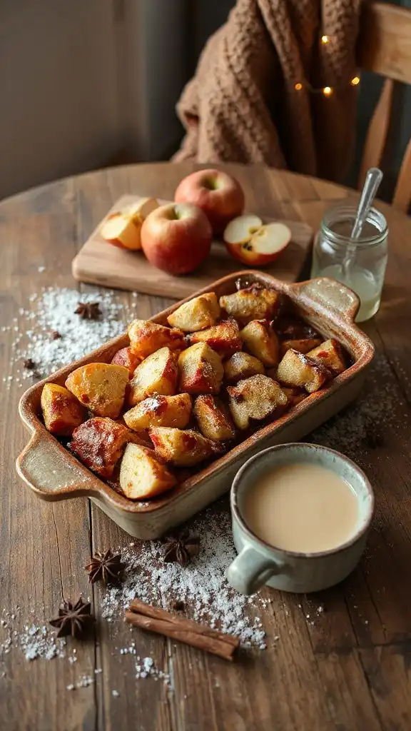 spiced apple bread pudding