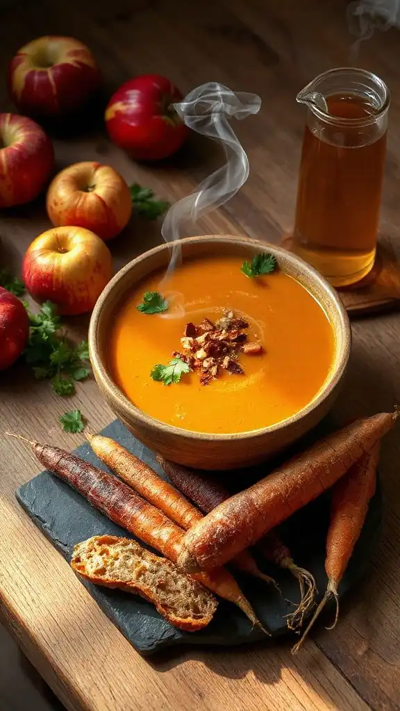 spiced apple carrot soup