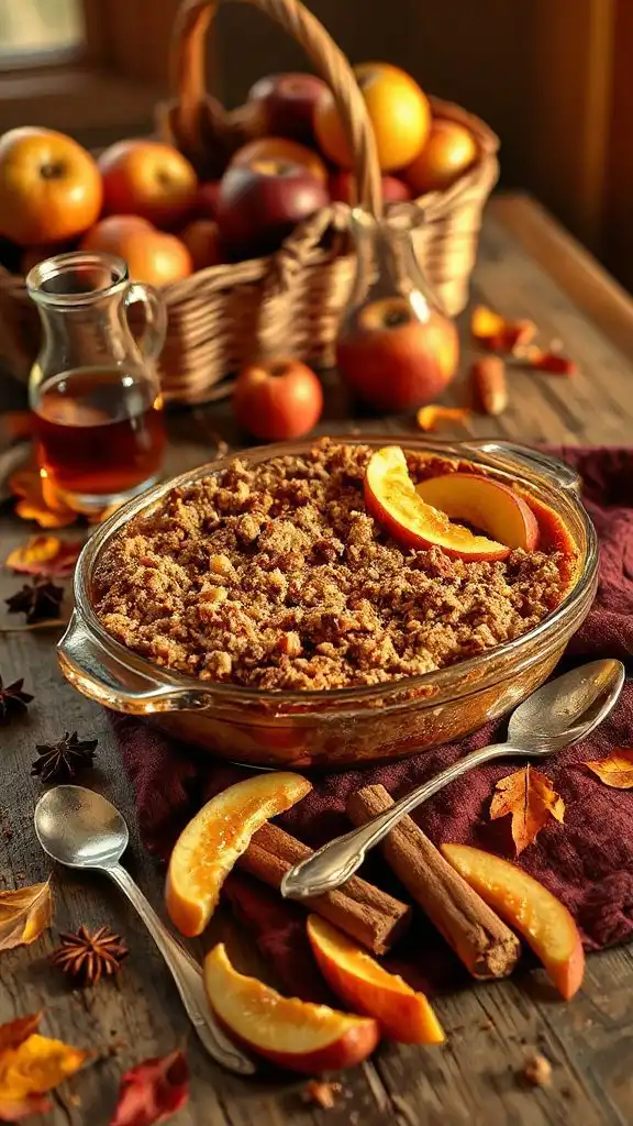 spiced bourbon apple crisp