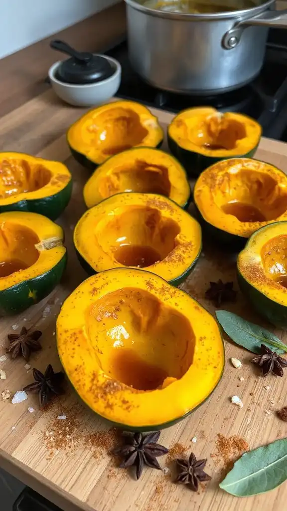 spiced brown sugar acorn squash