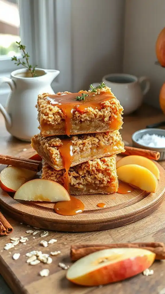 spiced caramel apple crisp bars