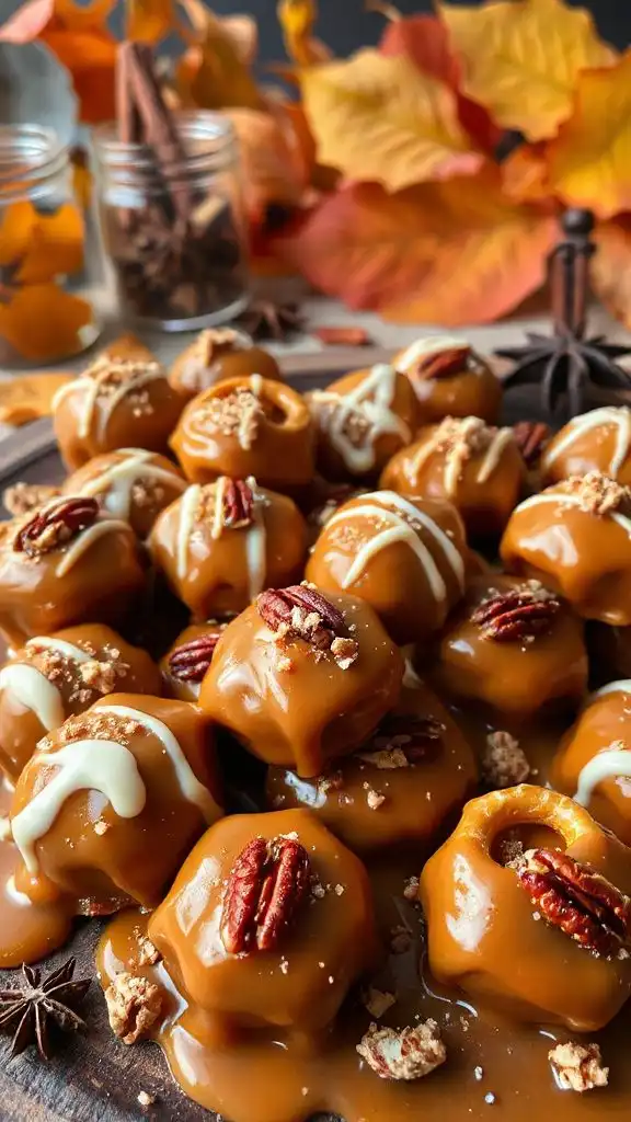 spiced caramel pretzel bites