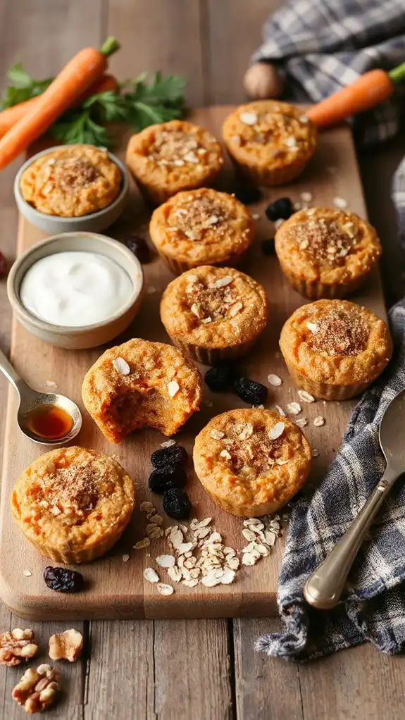 spiced carrot cake oatmeal cups