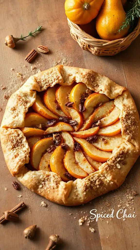 spiced chai pear galette dessert