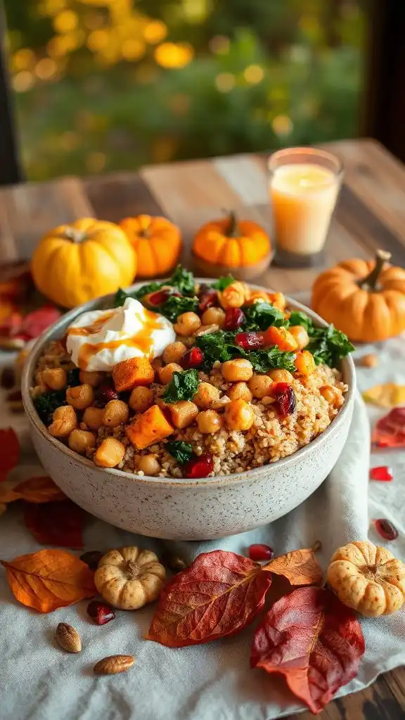 spiced chickpeas sweet potato bowl