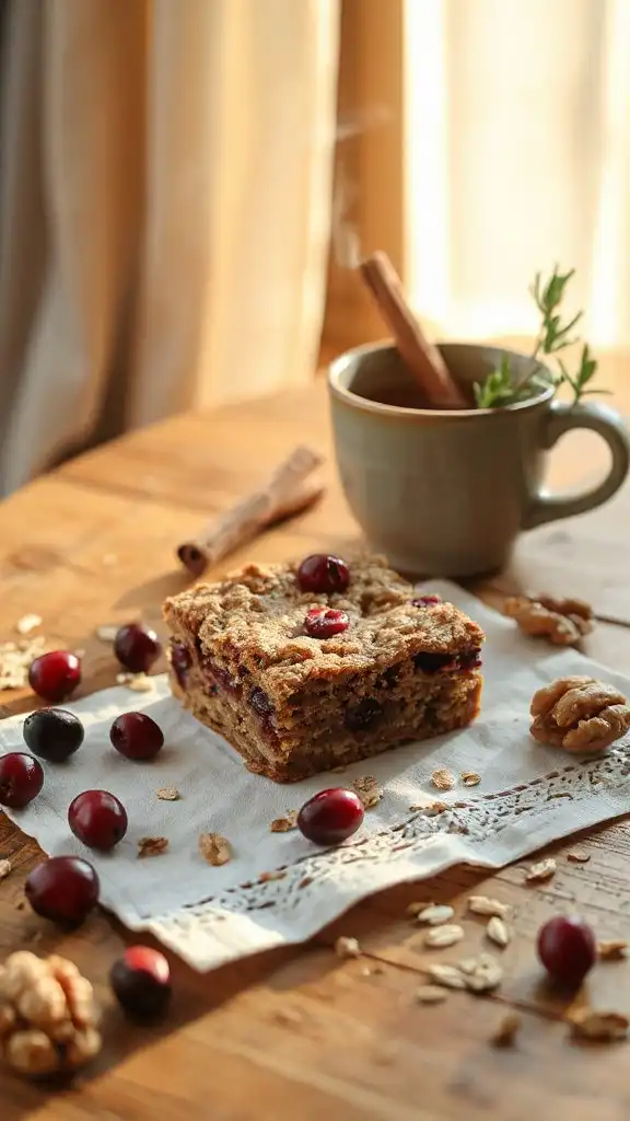 spiced cranberry oat bars