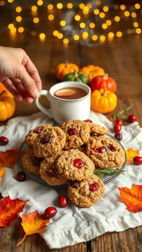 spiced cranberry oatmeal cookies